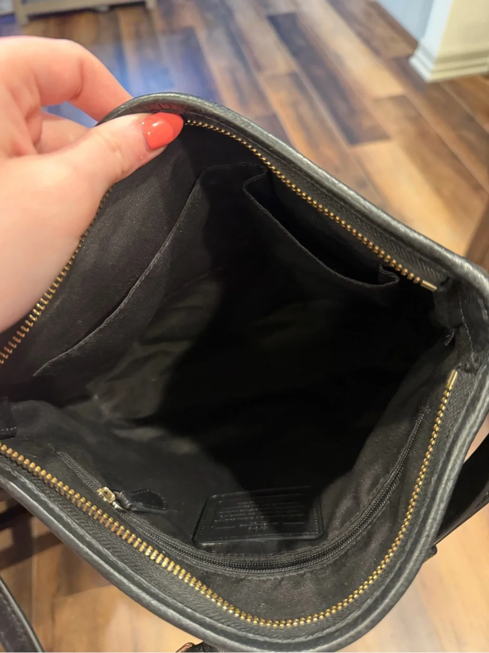 Coach black Pebbled Leather Messenger Crossbody